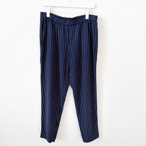 Eileen Fisher Lyocell Viscose Pull On Pants Navy Pink Striped Size Petite Medium
